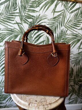 Vintage Gucci Bamboo Top Handle Structured Tote